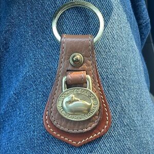 Dooney & Bourke Keychain Leather & Brass Duck Key Chain Key Fob Vintage